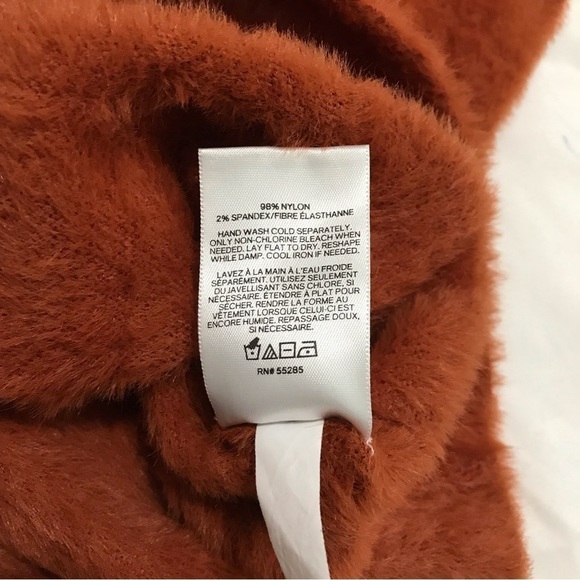 Express Orange Crewneck Fluffy Sweater Size Small - Picture 6 of 7